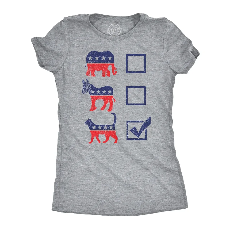 women's boxy fit shirts -Voting Ballot Cat Women's T Shirt