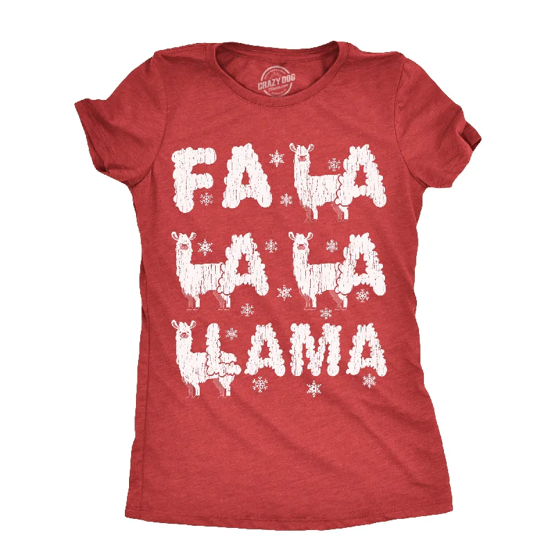 women's bell sleeve tops -Fa La La La Llama Women's T Shirt