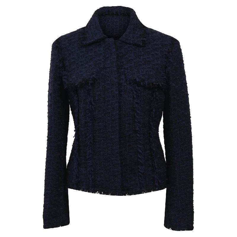 women's long winter parkas -Nina Ricci Buttoned Jacket in Wool Tweed