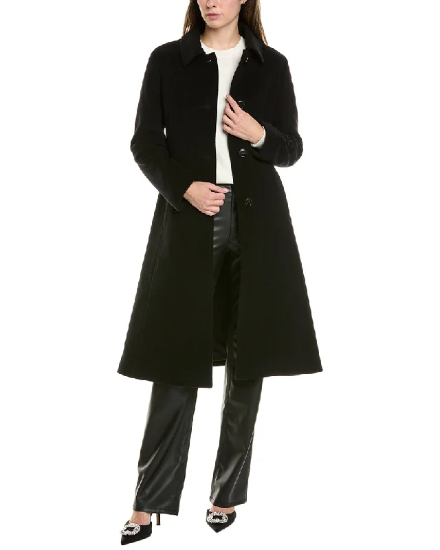 ladies' tailored coats -Cinzia Rocca Long Wool & Cashmere-Blend Coat