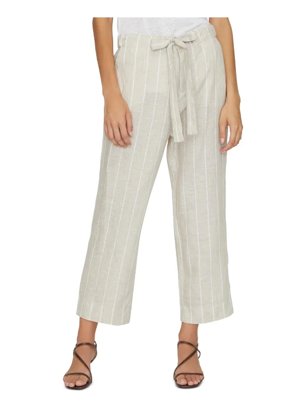 women's mermaid skirts -The Shayne Womens Linen Hampton Stripe Palazzo Pants