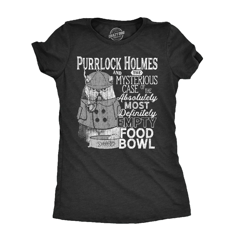 women's crochet tops -Purrlock Holmes Women's T Shirt