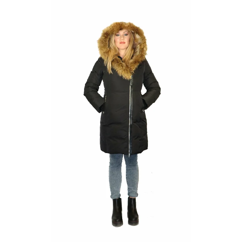 women's casual coats -TOWMY BY SNOWIMAGE Down Coat with Real Fur