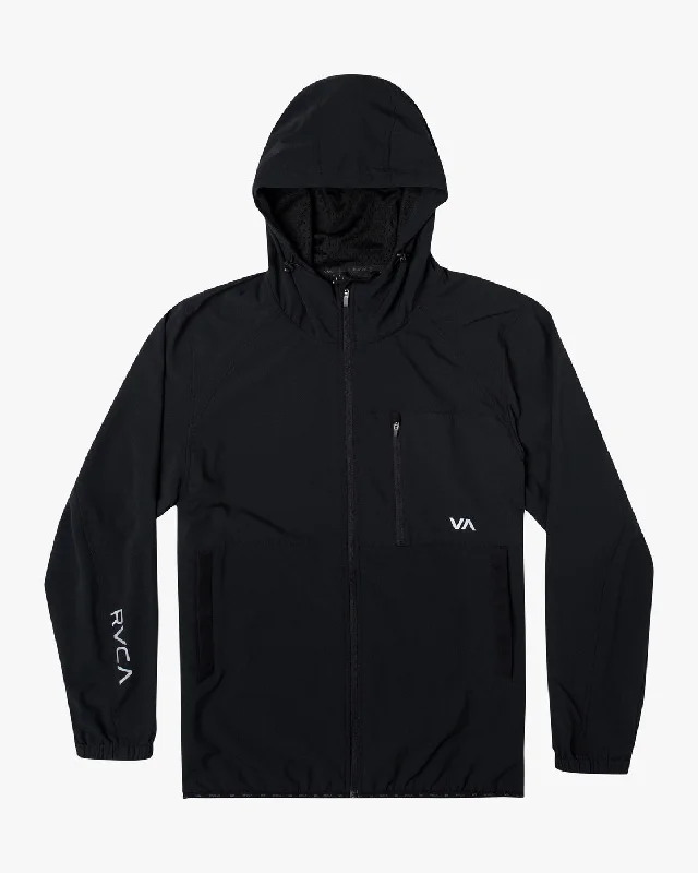 women's lightweight windbreakers -Yogger Zip-Up Hooded Jacket II - Black