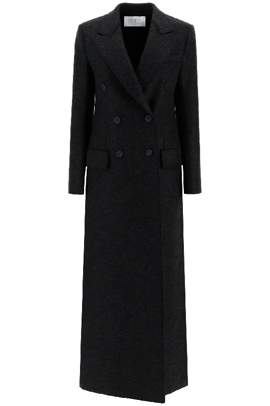 women’s urban-style coats -Harris Wharf London Women's Double-Breasted Pressed Wool Coat