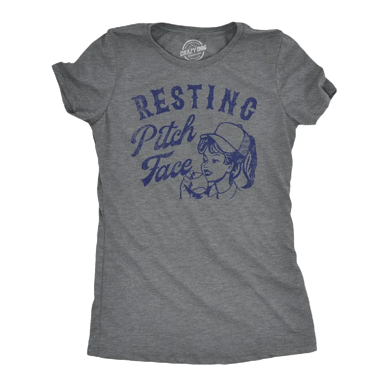 ladies' tie-front tops -Resting Pitch Face Women's T Shirt