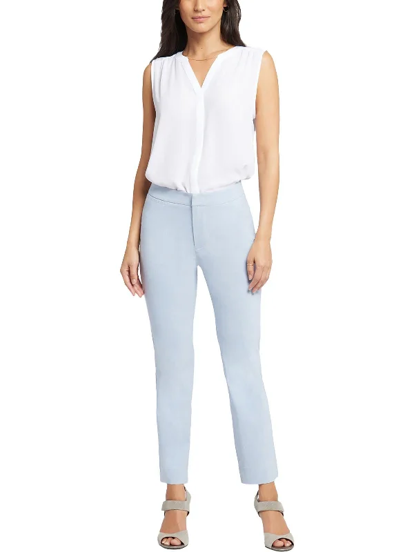 ladies' palazzo pants -Womens Slim High Rise Straight Leg Pants