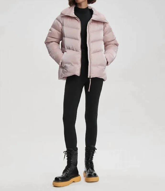 women's classic trench coats -Alena Down Jacket In Ash Rose Shimmer