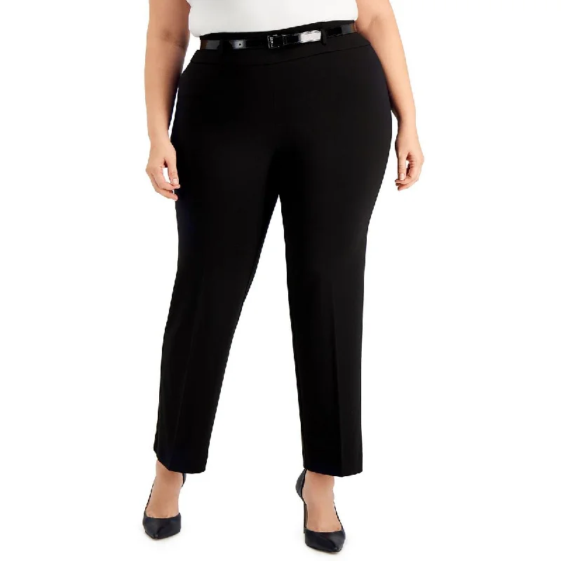 women's sporty joggers -Kasper Womens Plus Casual Pull On Bootcut Pants