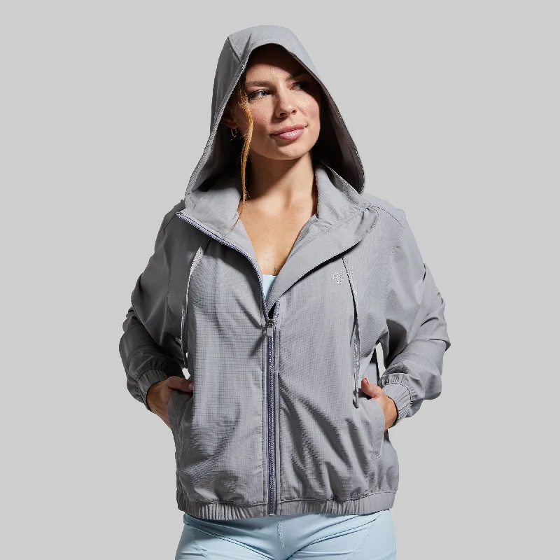 ladies' tailored coats -Crosswind Jacket (Light Grey)