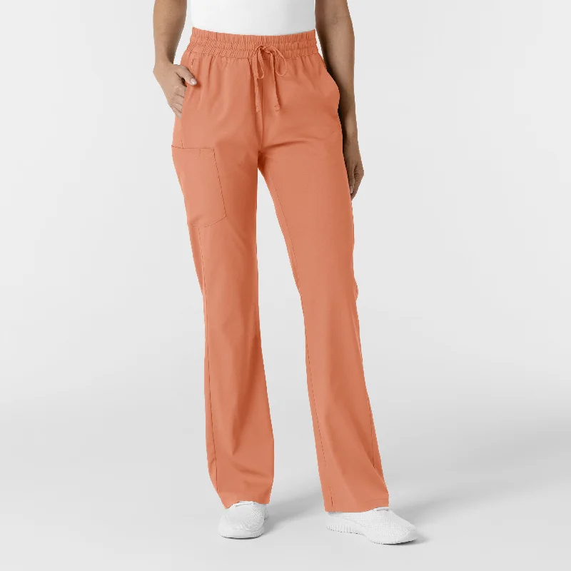 women's velvet pants -Boundless Women's Bootcut Scrub Pant - Terracotta