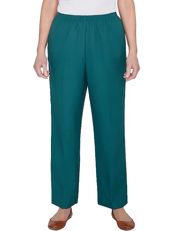 women's harem pants -Womens Comfort Waist Traditional Fit Straight Leg Pants