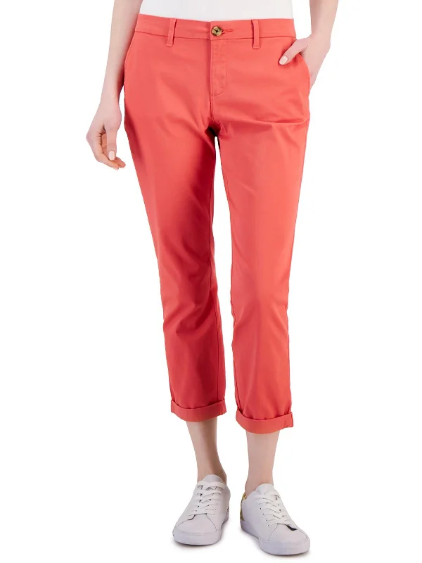 women's button-up skirts -Womens Slim Low Rise Straight Leg Pants