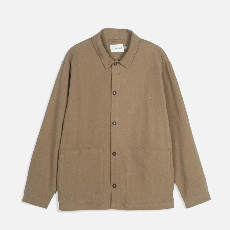 ladies' plaid blazers -Satta Linen Sprout Jacket - Muted Olive