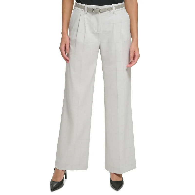 ladies' tie-front shorts -Calvin Klein Womens Petites Professional Business Trouser Pants