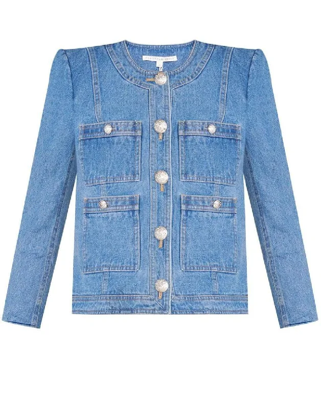 women’s structured blazers -Ferazia Denim Jacket