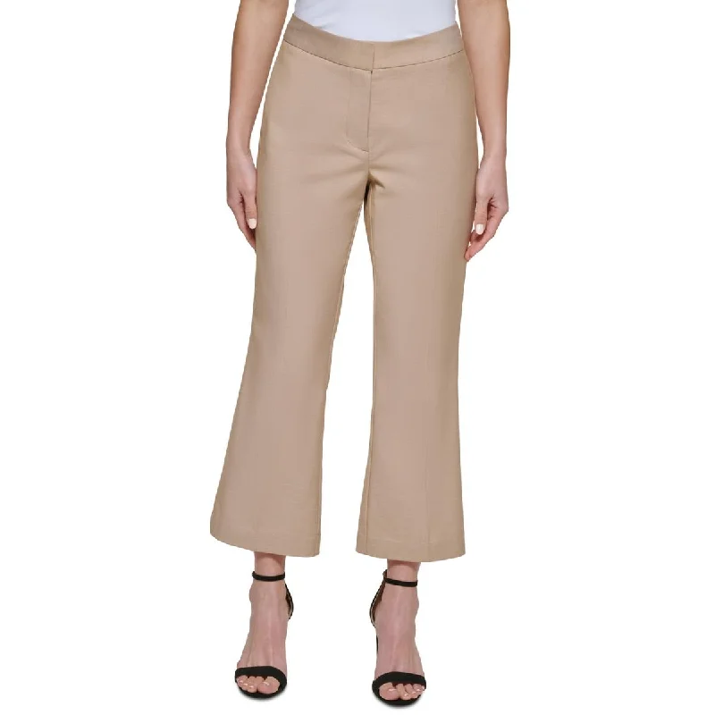 women's faux wrap skirts -DKNY Womens Woven Flare Ankle Pants