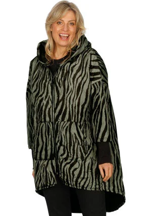 ladies' single-breasted coats -E'Talia Animal Print Jacket