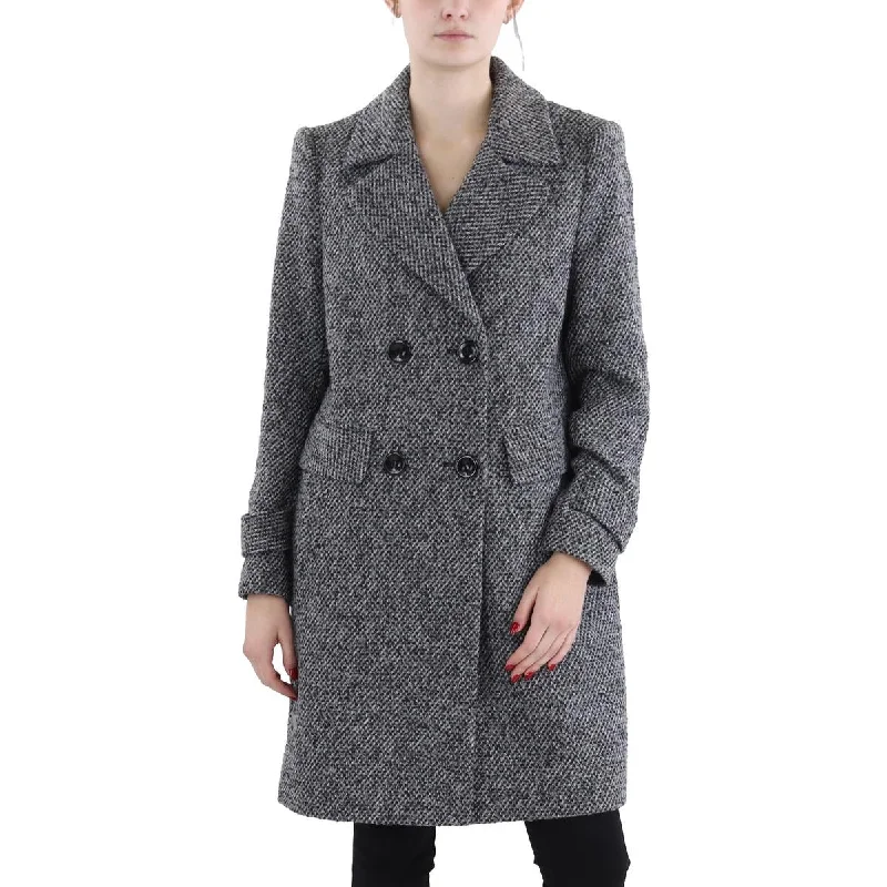 ladies' military jackets -Womens Wool Blend Midi Pea Coat