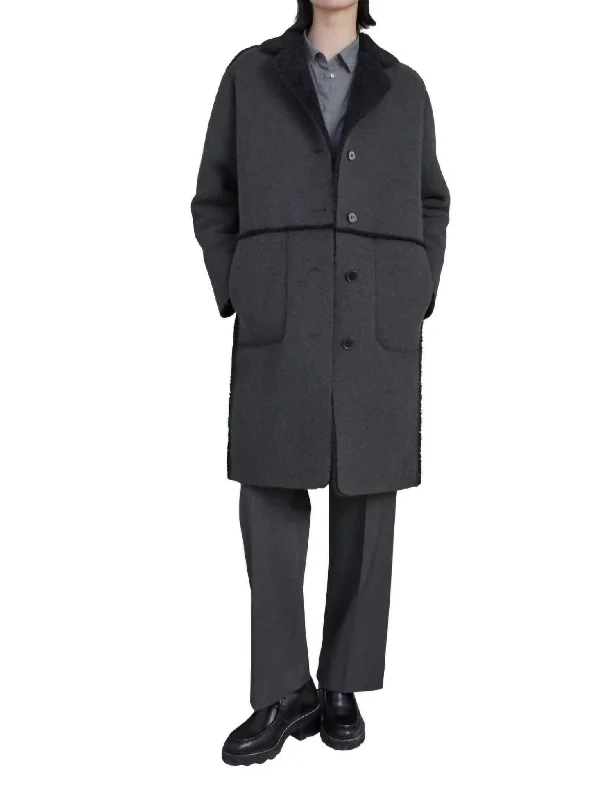 ladies' short coats -Rosemead Coat In Charcoal