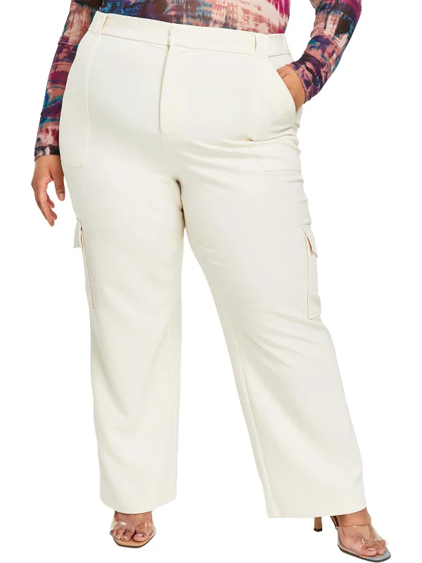 classic chino pants for women -Plus Womens Tie-Dye Polyester Cargo Pants