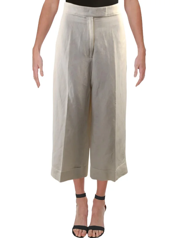 stylish skirts for women -Womens Wide Leg Linen Blend Culottes