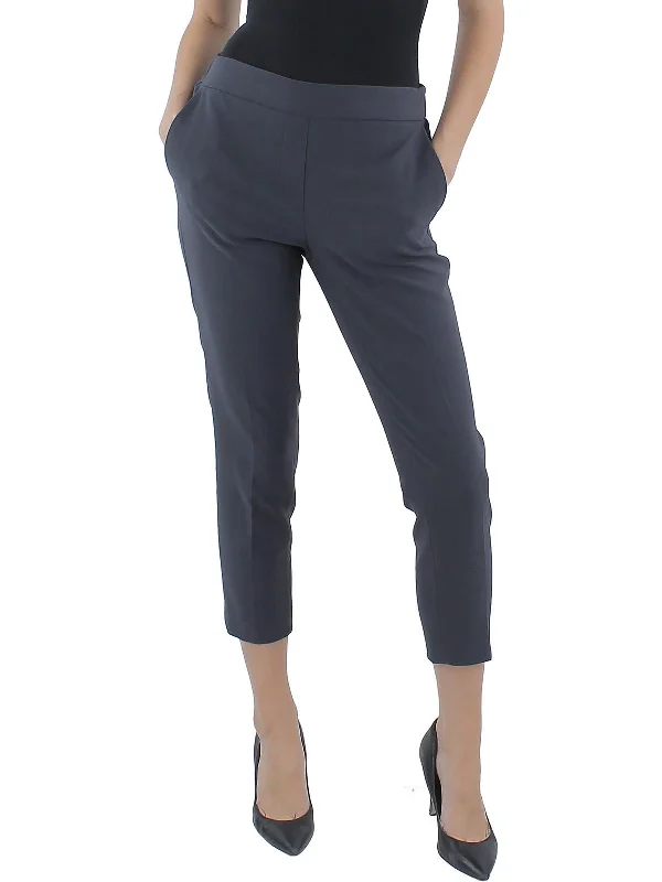 women's button-up skirts -Womens Slim Leg Polyester Trouser Pants