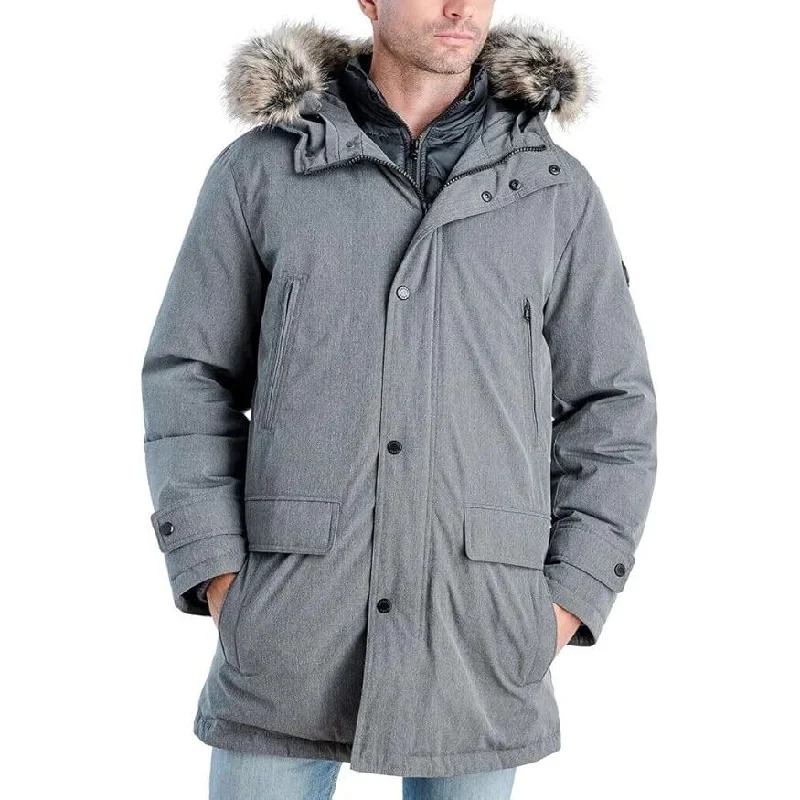 women's quilted jackets -Michael Kors Men's Heavyweight Hooded Snorkel Parka Coat