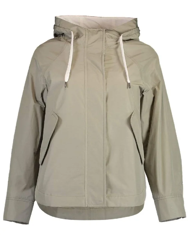 women's slim-fit coats -Taffeta Hooded Rain Jacket