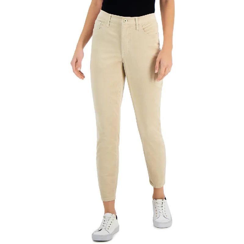 elegant trousers for women -Tommy Hilfiger Womens Tribeca Corduroy Cropped Skinny Pants