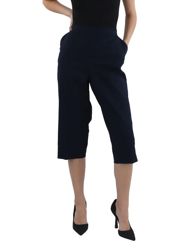 women's chiffon skirts -Womens Twill Flat Front Capri Pants