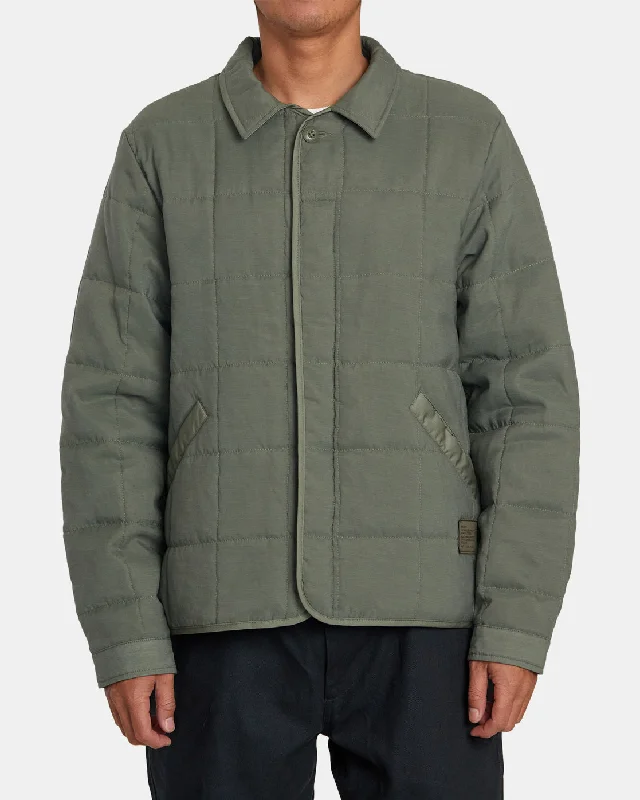 women's waterproof jackets -Surplus Puffer Jacket - Olive