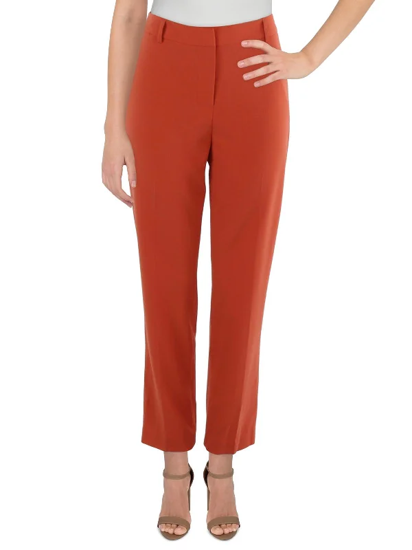 ladies' leather leggings -Womens Pocket Polyester Ankle Pants