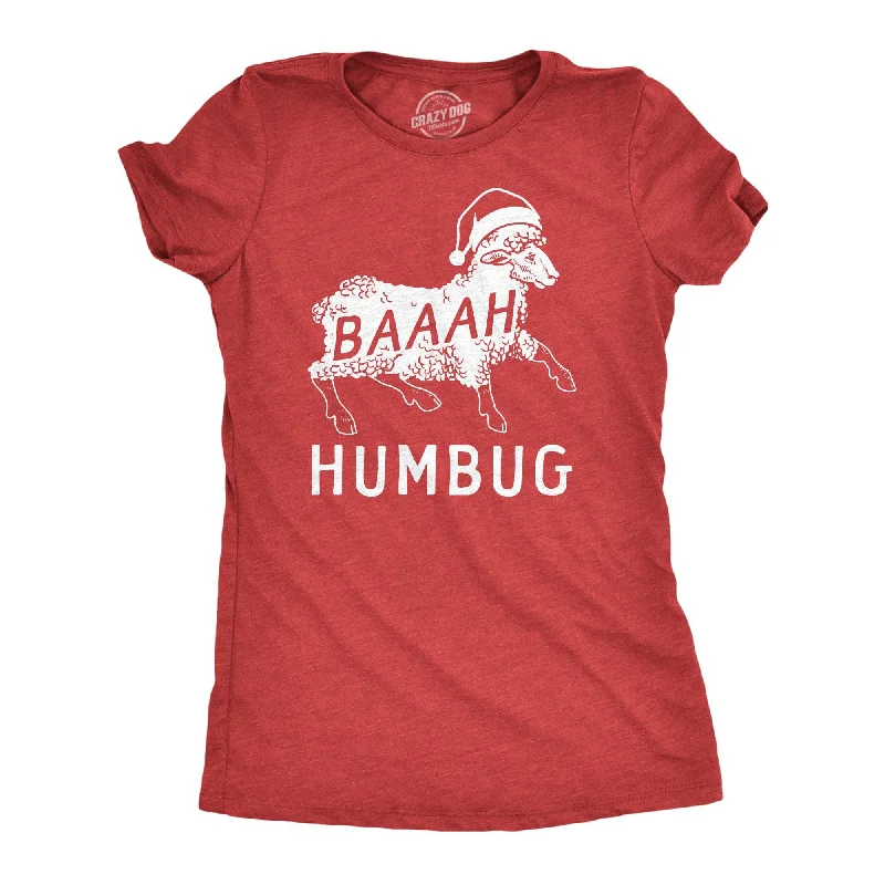 vintage-style blouses for women -Baaah Humbug Women's T Shirt