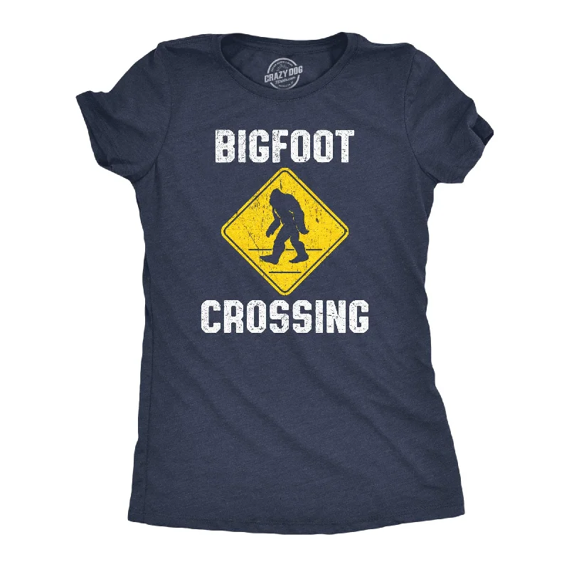 trendy crop tops for women -Bigfoot Crossing Women's T Shirt