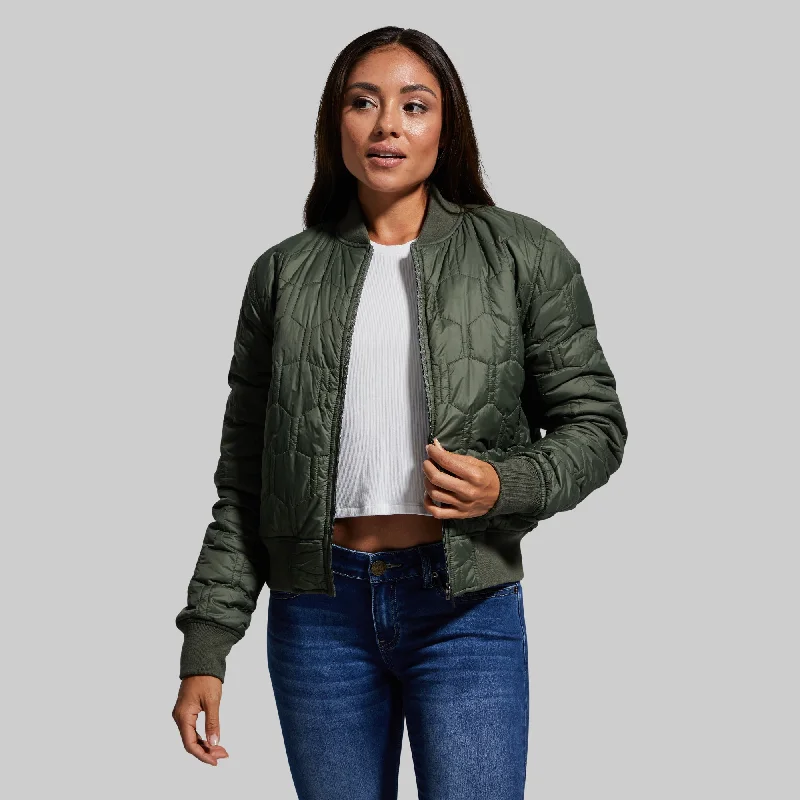 women's shearling jackets -Women's Bomber Jacket (Elm)