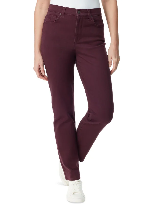 ladies' wrap skirts -Womens Classic Rise Tapered Leg Straight Leg Pants