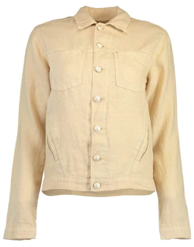 ladies' short coats -Sand Celine Linen Jacket