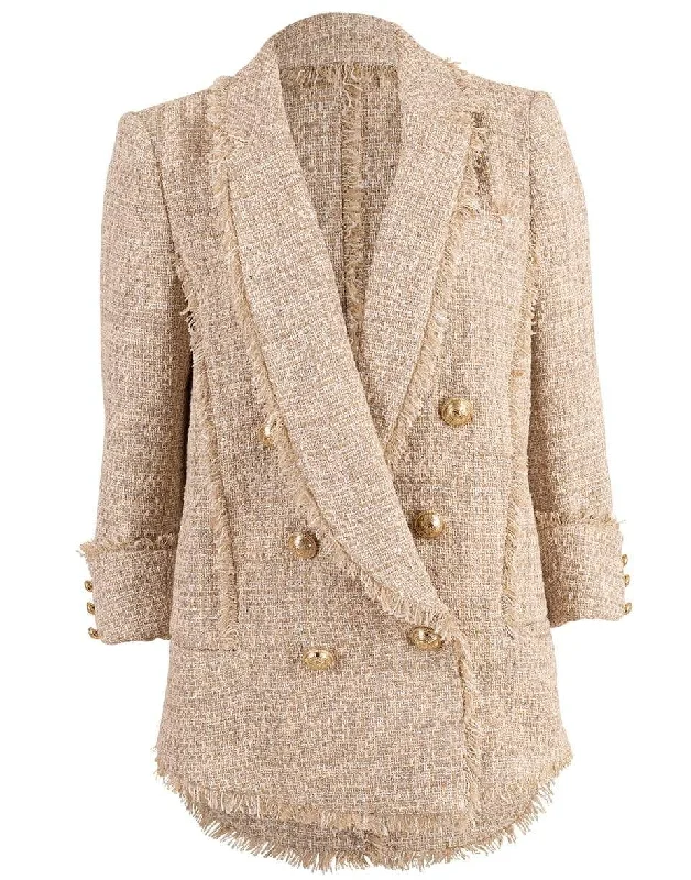 stylish wool coats for women -Tweed Pyjama Jacket