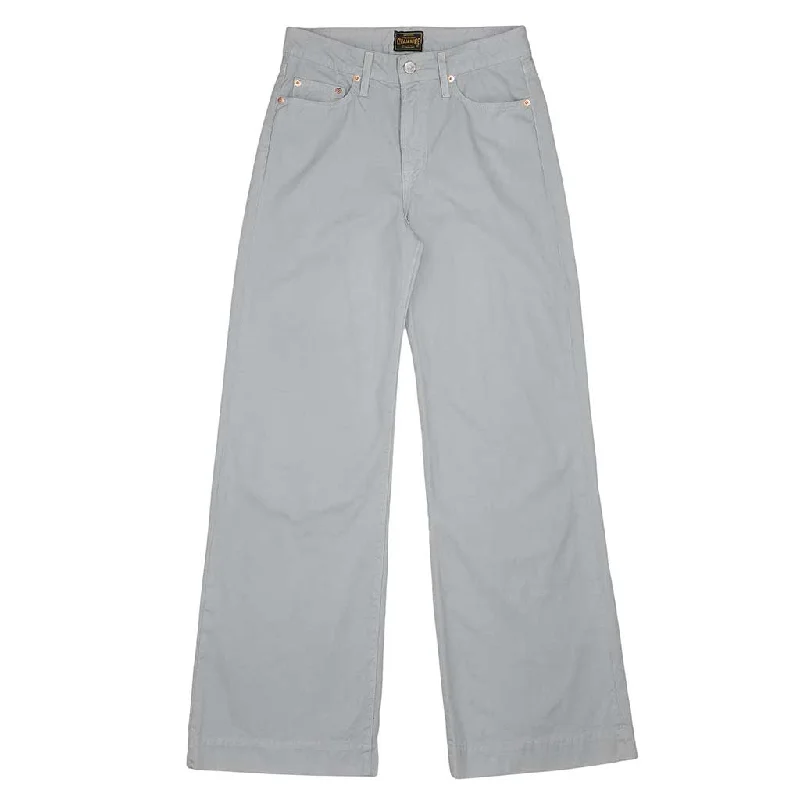 classic chino pants for women -5-Pocket High Rise Wide Twill Pants - Frost