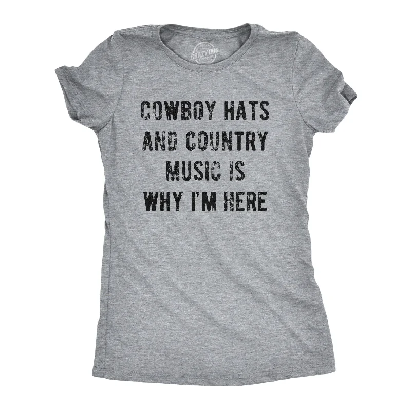 casual summer tops for women -Cowboy Hats And Country Music Women's T Shirt