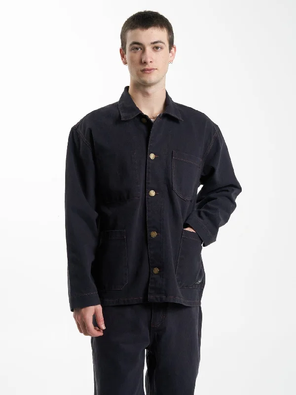 classic coats for women -Work Shop Jacket - Midnight Blue