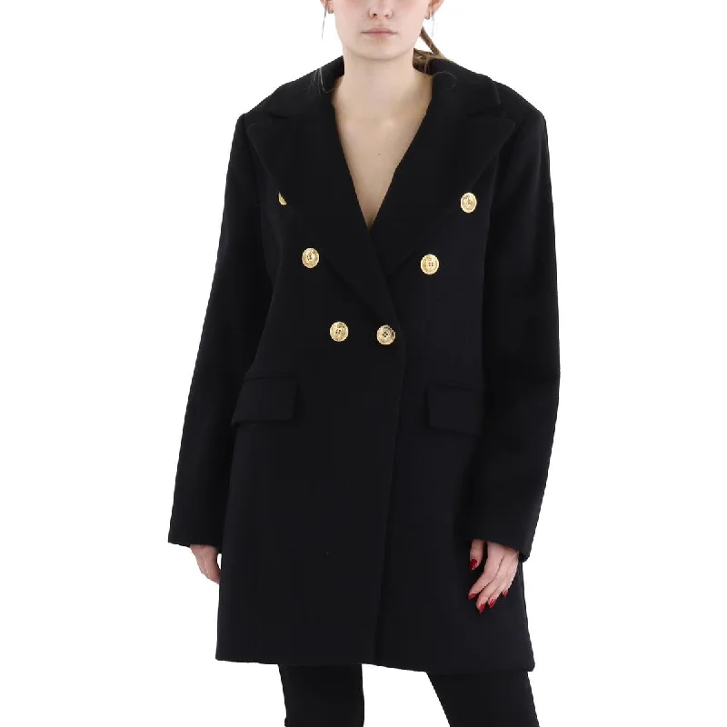 women's knee-length coats -Womens Wool Midi Pea Coat