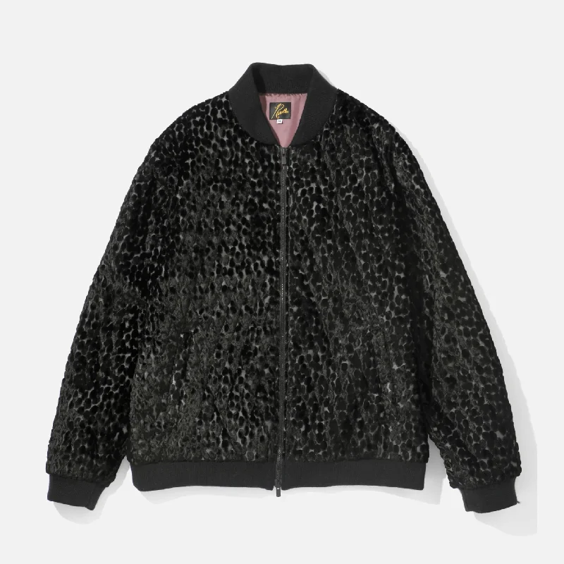 warm coats for women -Needles B.B. Jacket - Burnout Velvet / Quilted - Black