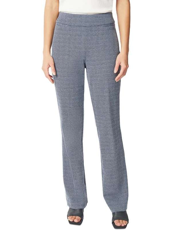 ladies' jogger sweatpants -Womens Herringbone Pull On Bootcut Pants