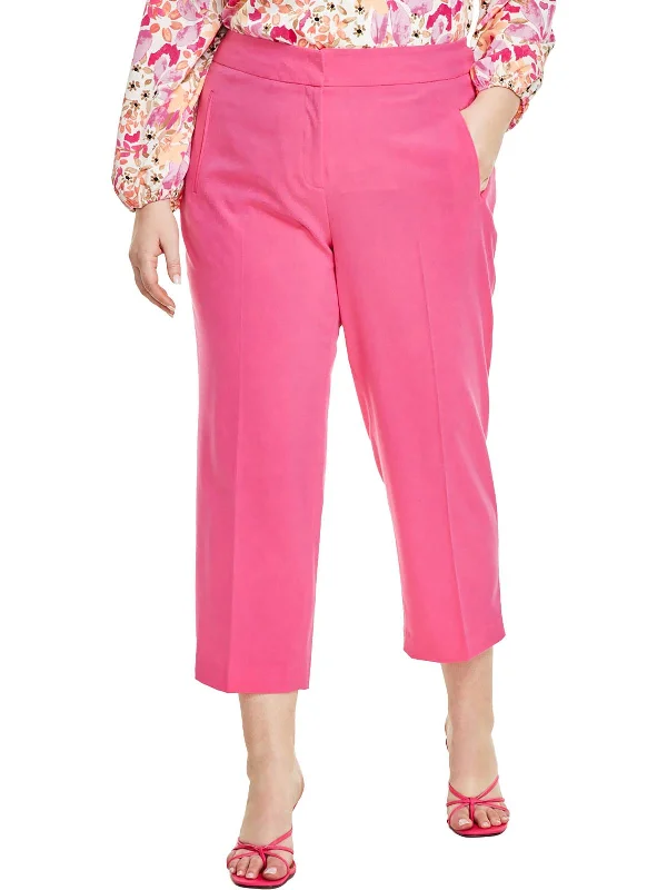 ladies' frilled skirts -Plus Womens Bi-r Polyester Straight Leg Pants