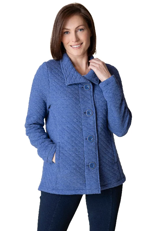 ladies' double-breasted wool coats -Quilted Knit Jacket