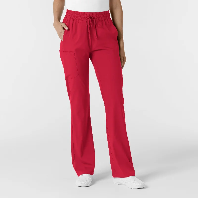 women's midi skirts -Boundless Women's Bootcut Scrub Pant - Red