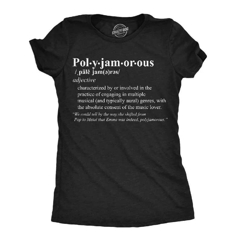 trendy sheer tops for women -Polyjamorous Definition Women's T Shirt