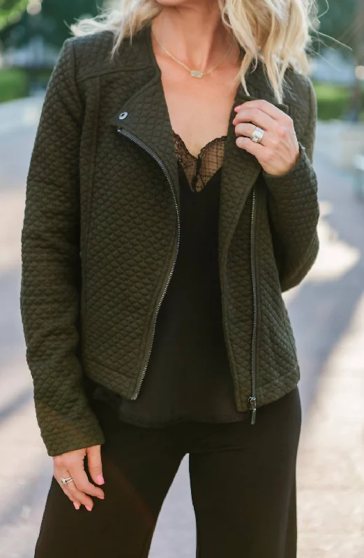 women's elegant winter coats -Devoe Quilted Jacket In Olive